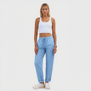 Women’s Linen Stretch Trousers | Lightweight Elegant Summer Pantalon for Work & Everyday Wear