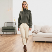 Women’s Long Knitted Jumper with Roll Neck | Soft Lightweight Knit for Autumn Winter